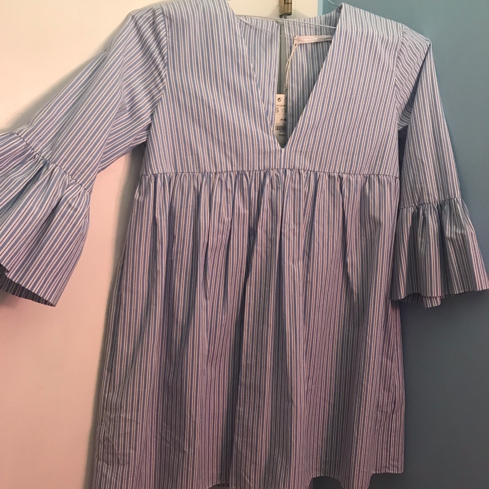 ZARA blue and white stripe dress